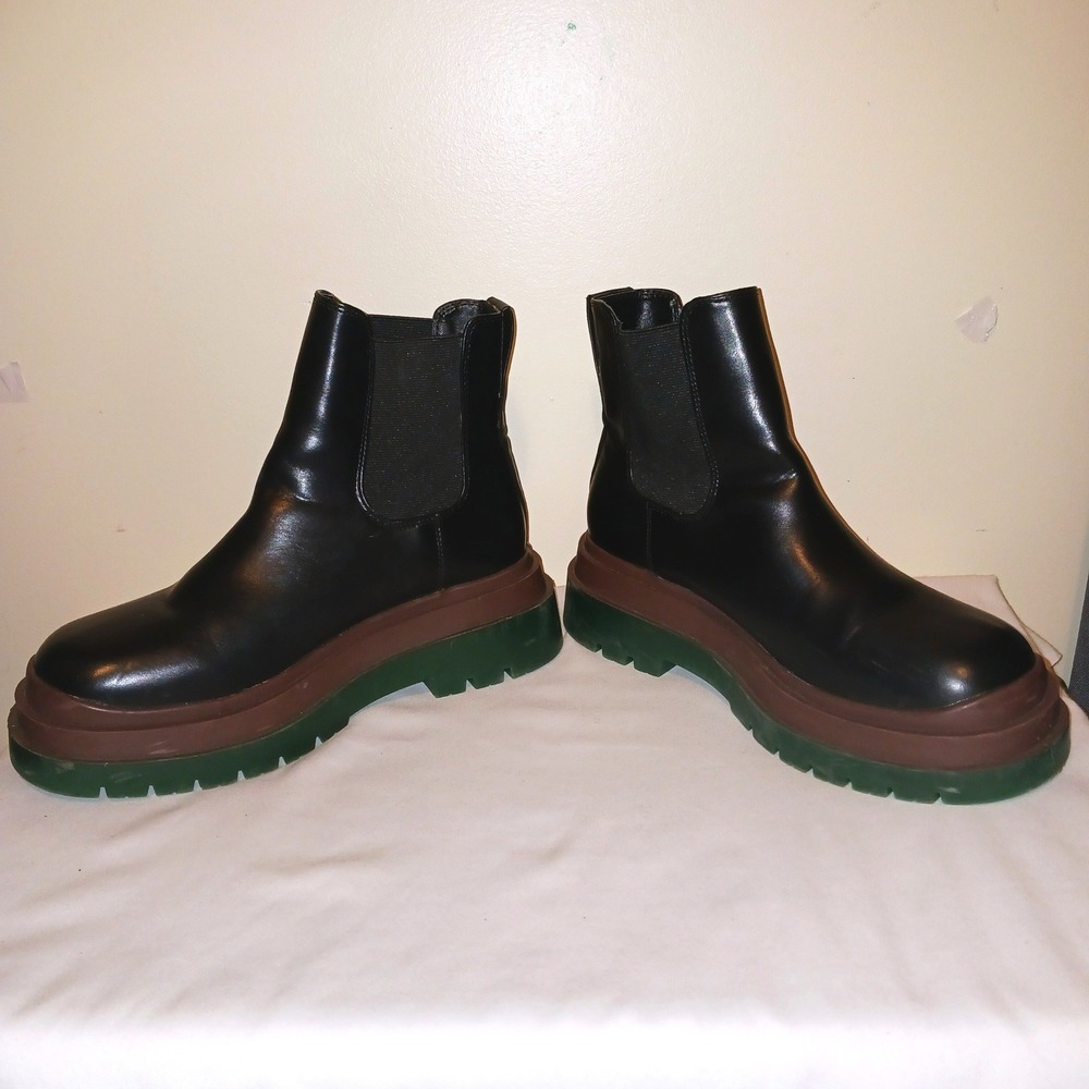 Urban Outfitters Edgy Chunky Gorpcore Grunge Black Chelsea Platform Boots 10